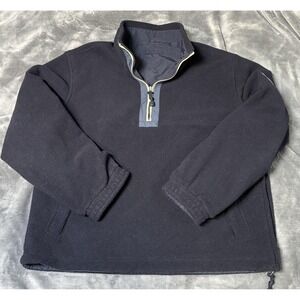 Abercrombie Jacket Mens XL Blue Reversible Fleece Nylon Pullover Anorak 1/4 Zip
